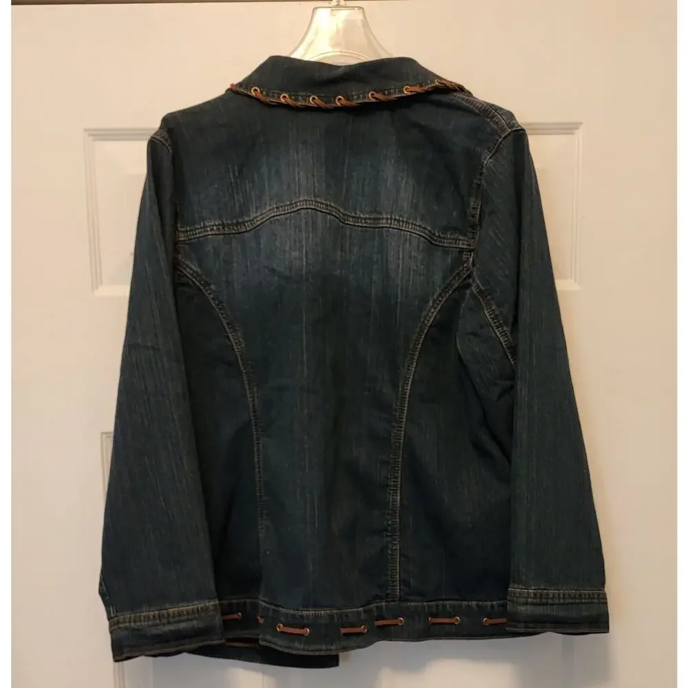LIZ & ME Denim Long Sleeve Jean Jacket Womens Plus Size 0X - Picture 12 of 14